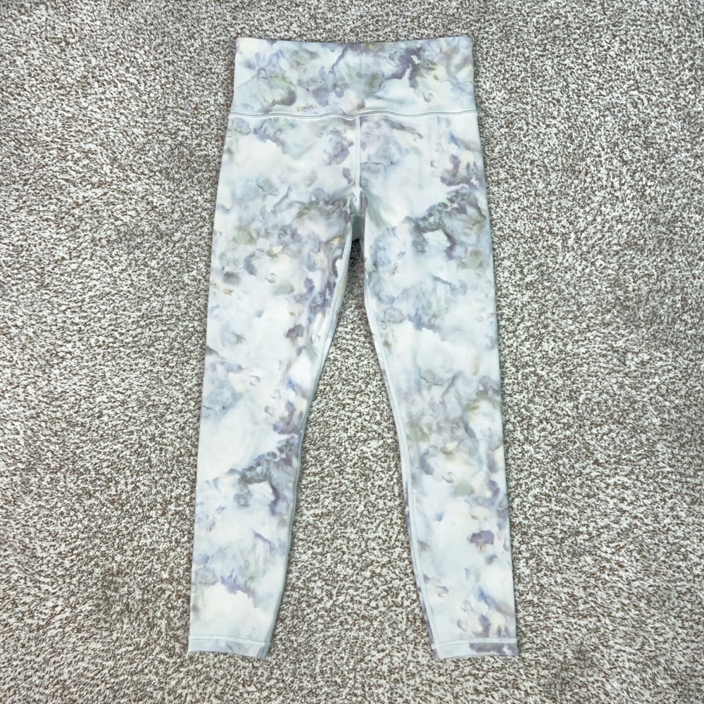 Athleta Elation Snow Dye 7/8 Tight Womens Small White Purple Yoga Leggings